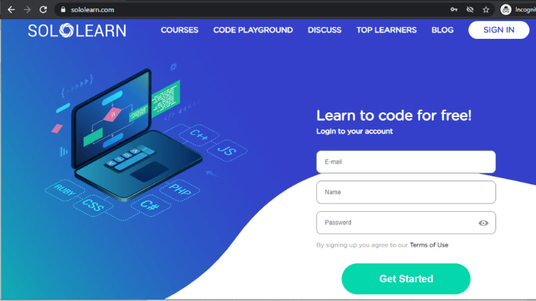 SoloLearn - A learning coding platform for self-taught programmers to code for free